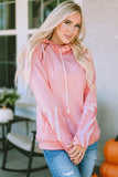 Printed Long Sleeve Hoodie with Pocket - Trendsi - Flyclothing LLC