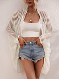 Openwork Open Front Longline Cover Up - Trendsi - Flyclothing LLC