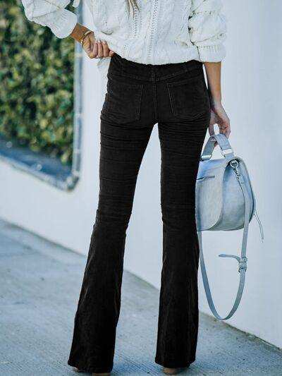 High Waist Bootcut Pants - Trendsi - Flyclothing LLC