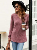 Ribbed Surplice Long Sleeve T-Shirt - Trendsi - Flyclothing LLC