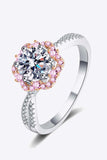 1 Carat Moissanite Flower-Shaped Crisscross Ring - Trendsi - Flyclothing LLC