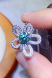 1 Carat Moissanite Flower Shape Open Ring - Trendsi - Flyclothing LLC