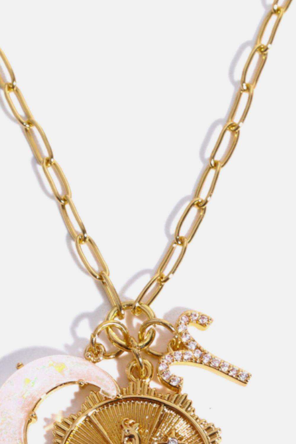 Constellation and Moon Pendant Copper Necklace - Trendsi - Flyclothing LLC