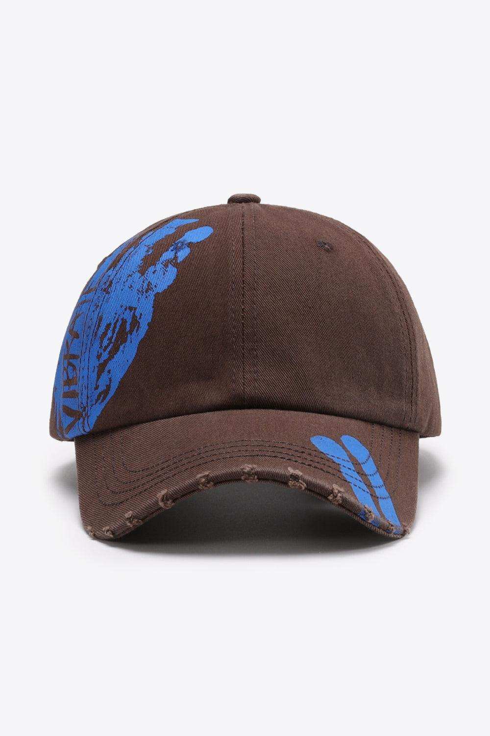VIBRA Graphic Distressed Adjustable Baseball Cap - Trendsi - Flyclothing LLC