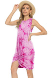 Tie-Dye Twisted Round Neck Sleeveless Dress - Trendsi - Flyclothing LLC