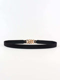 Zinc Alloy Buckle Elastic PU Belt - Trendsi - Flyclothing LLC