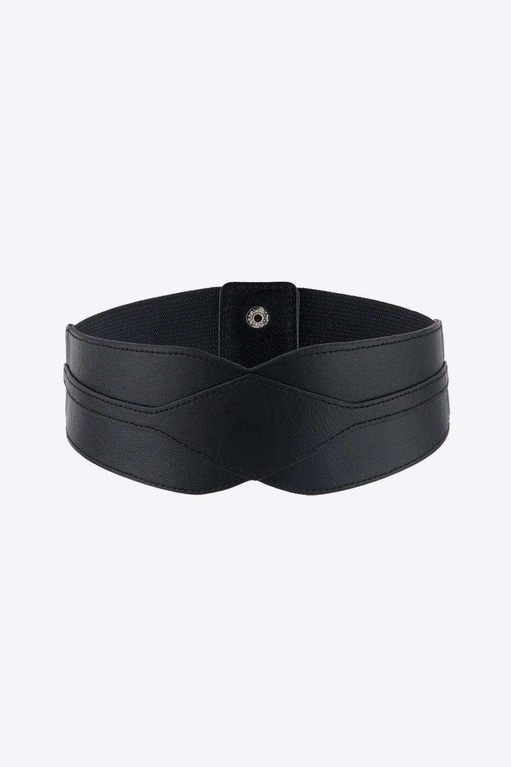 Elastic Wide PU Belt - Trendsi - Flyclothing LLC