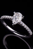 1 Carat Moissanite 925 Sterling Silver Side Stone Ring - Trendsi - Flyclothing LLC