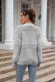 Round Neck Openwork Long Sleeve Pullover Sweater - Trendsi - Flyclothing LLC