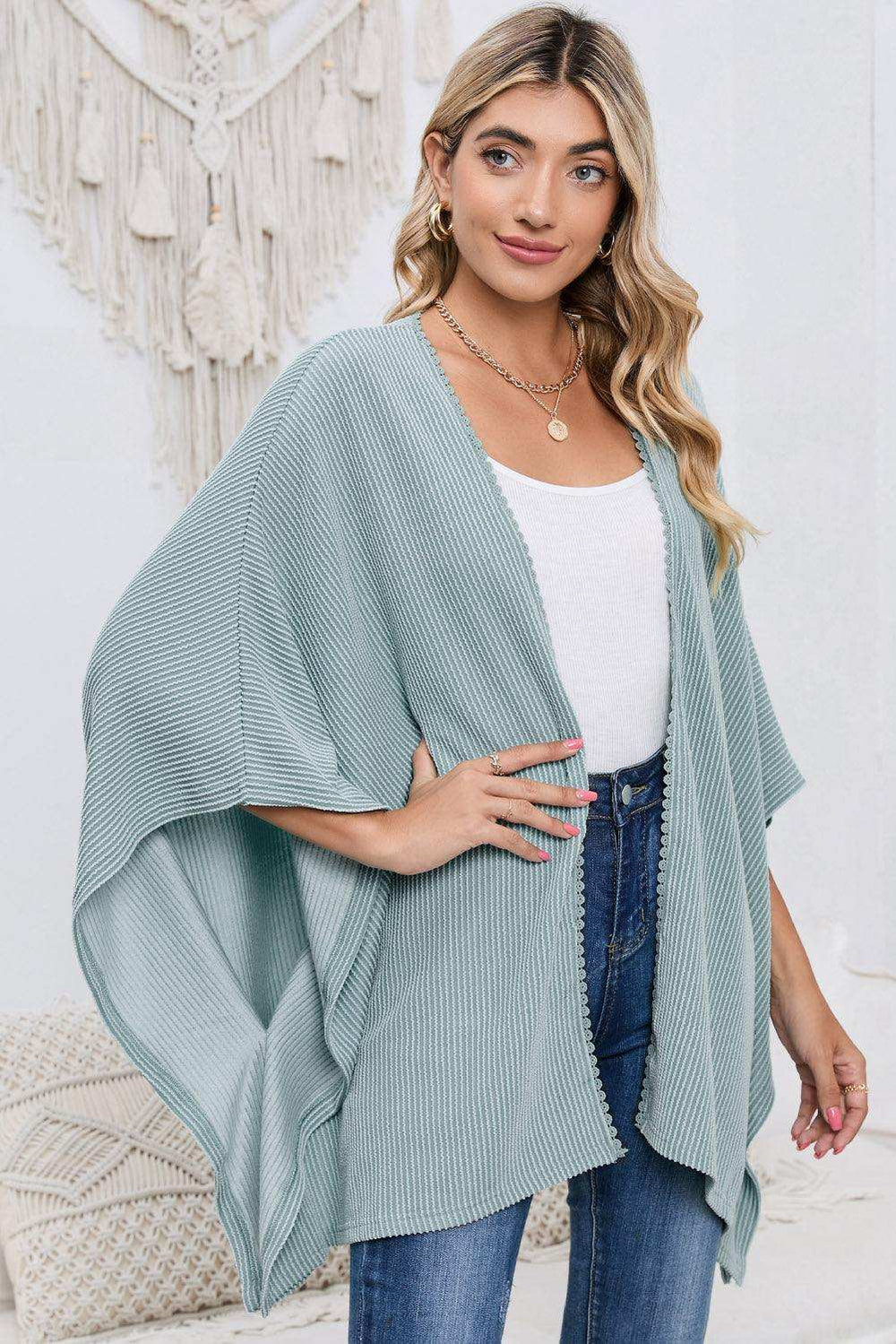 Open Front Dolman Sleeve Cardigan - Trendsi - Flyclothing LLC