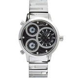 Curtis & Co Big Time World 50mm 3 Time Zone Stainless Steel Watch (Black) - Curtis and Co Watches - Flyclothing LLC
