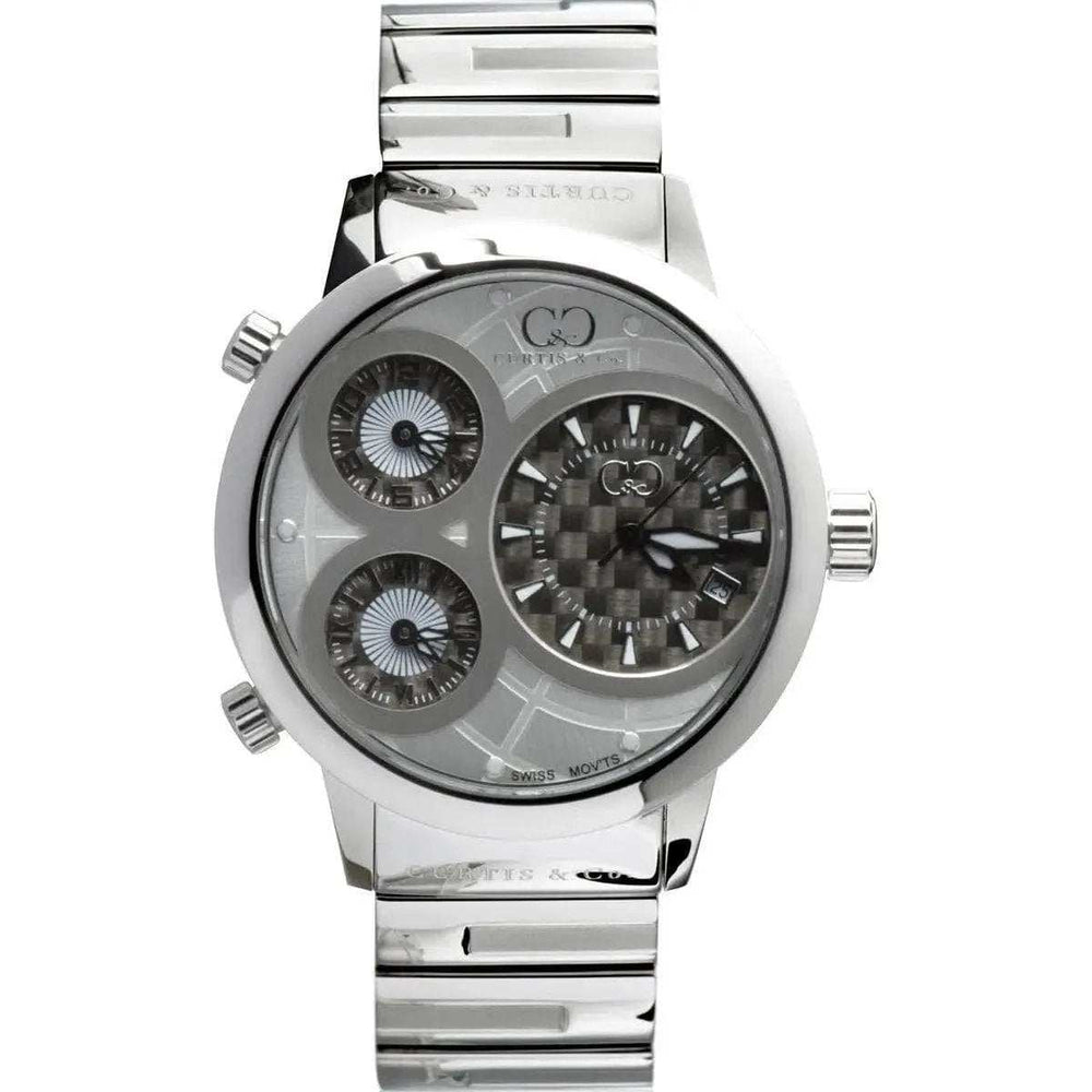Curtis & Co Big Time World 50mm 3 Time Zone Gray Dial Watch - Curtis and Co Watches - Flyclothing LLC
