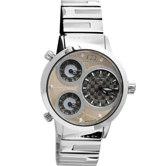 Curtis & Co Big Time World 50mm 3 Time Zone Stainless Steel Watch (Rose Gold) - Curtis and Co Watches - Flyclothing LLC