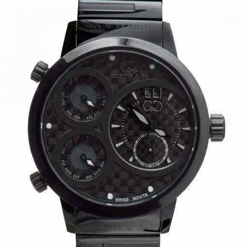Curtis & Co Big Time World 57mm 4 Time Zone Carbon Fiber Black Dial Watch - Curtis and Co Watches - Flyclothing LLC