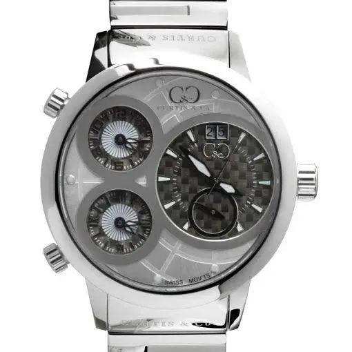 Curtis & Co Big Time World 57mm 4 Time Zone Gray Dial Stainless Steel - Curtis and Co Watches - Flyclothing LLC
