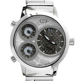 Curtis & Co Big Time World 57mm 4 Time Zone White Dial Stainless Steel Watch - Curtis and Co Watches - Flyclothing LLC