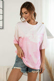 Tie-Dye Round Neck Tee Shirt - Trendsi - Flyclothing LLC