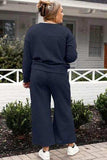 Double Take Full Size Textured Long Sleeve Top and Drawstring Pants Set - Trendsi - Flyclothing LLC