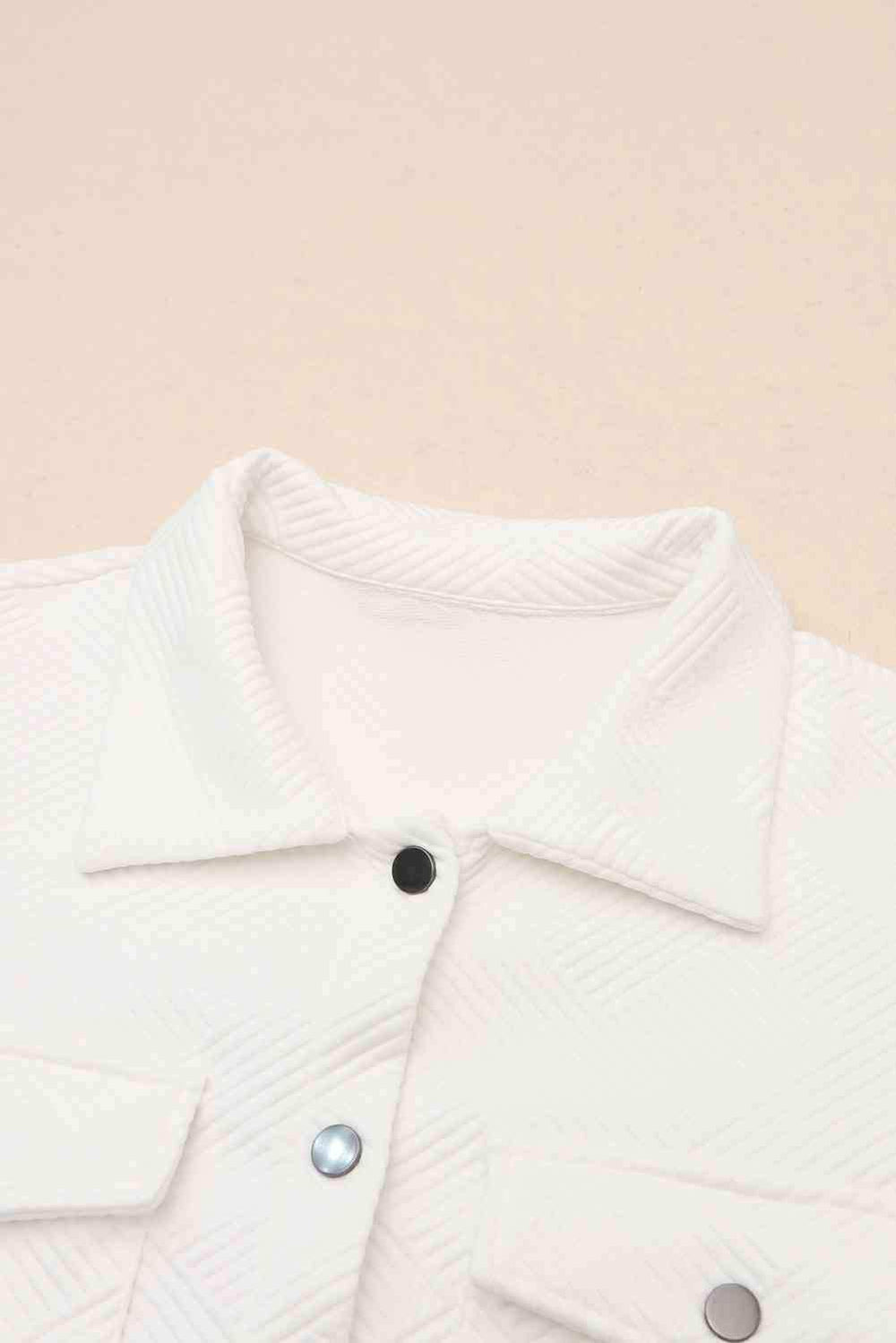 Snap Down Collared Jacket - Trendsi - Flyclothing LLC