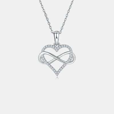 Moissanite 925 Sterling Silver Heart Shape Necklace - Trendsi - Flyclothing LLC