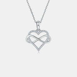 Moissanite 925 Sterling Silver Heart Shape Necklace - Trendsi - Flyclothing LLC
