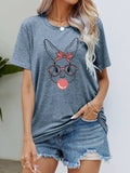 Easter Bunny Graphic Round Neck T-Shirt - Trendsi - Flyclothing LLC