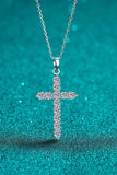 Moissanite Cross Pendant Chain Necklace - Trendsi - Flyclothing LLC