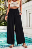 Smocked Wide Leg Pants with Pockets - Trendsi - Flyclothing LLC
