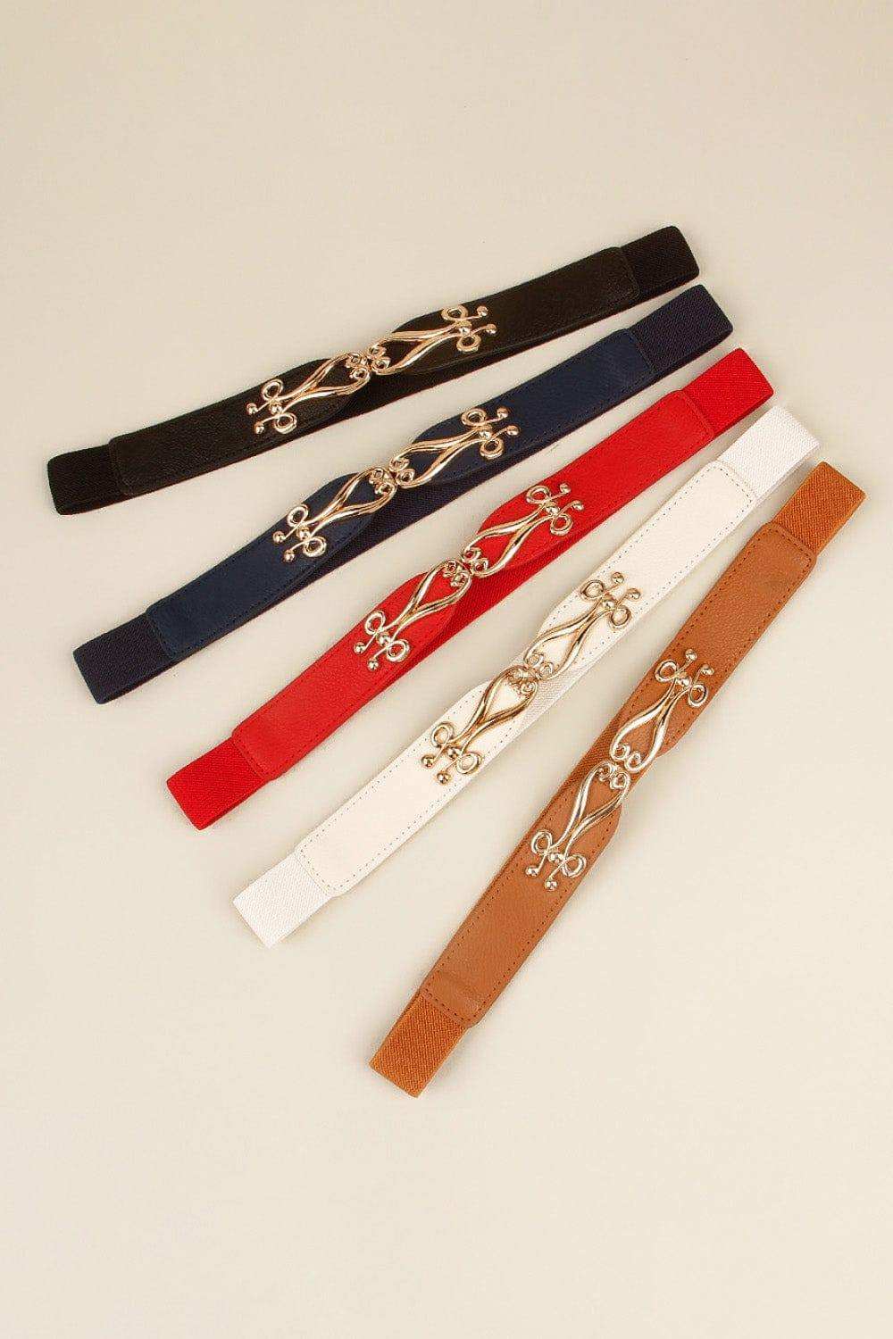 Alloy Buckle Elastic Belt - Trendsi - Flyclothing LLC