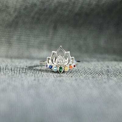 925 Sterling Silver Inlaid Zircon Lotus Shape Ring - Trendsi - Flyclothing LLC