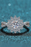 Moissanite Flower-Shape Split Shank Ring - Trendsi - Flyclothing LLC