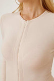 Zip Up Long Sleeve Bodysuit - Trendsi - Flyclothing LLC