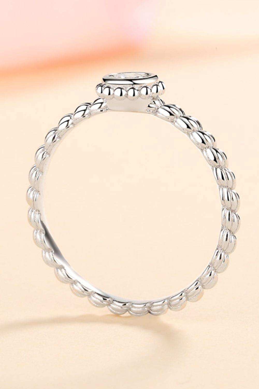 Moissanite Rhodium-Plated Ring - Trendsi - Flyclothing LLC