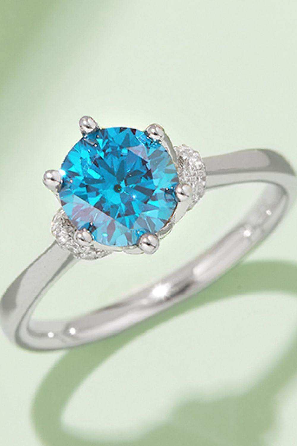 1 Carat Moissanite Contrast 925 Sterling Silver Ring - Trendsi - Flyclothing LLC