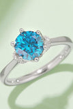 1 Carat Moissanite Contrast 925 Sterling Silver Ring - Trendsi - Flyclothing LLC