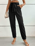 Tie Front Long Pants - Trendsi - Flyclothing LLC