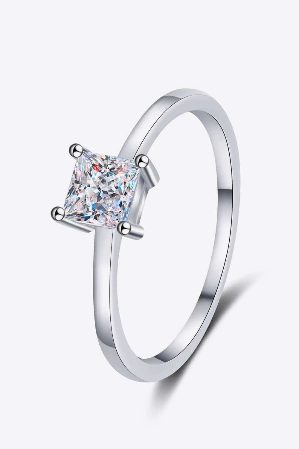 925 Sterling Silver Moissanite Solitaire Ring - Trendsi - Flyclothing LLC