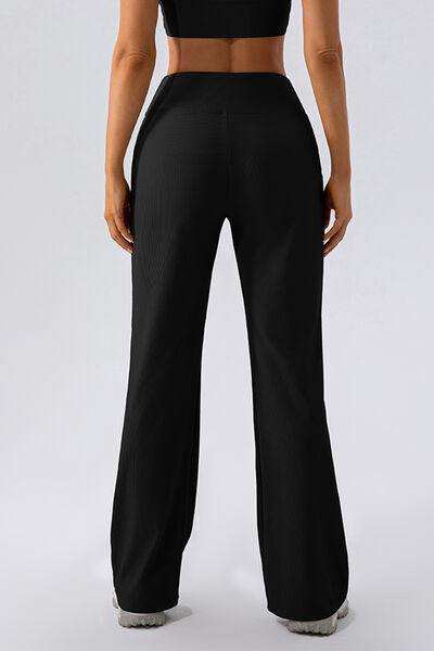 High Waist Straight Active Pants - Trendsi - Flyclothing LLC