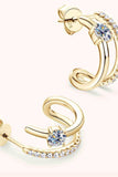 Moissanite 925 Sterling Silver C-Hoop Earrings - Trendsi - Flyclothing LLC