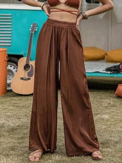 High Waist Wide Leg Pants - Trendsi - Flyclothing LLC