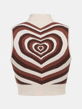 Heart Mock Neck Sweater Vest - Trendsi - Flyclothing LLC