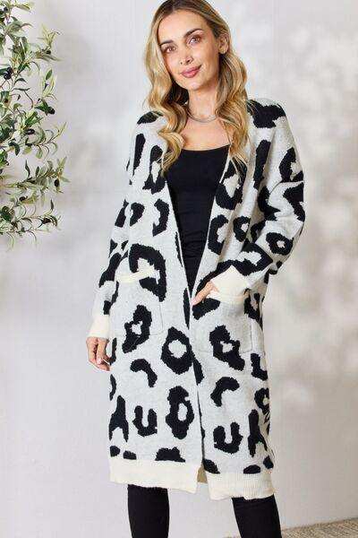 BiBi Leopard Open Front Cardigan - Trendsi - Flyclothing LLC