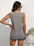 Decorative Button Scoop Neck Tank - Trendsi - Flyclothing LLC