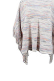 Round Neck Fringe Detail Sleeve Poncho - Trendsi - Flyclothing LLC