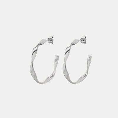 Titanium Steel C-Hoop Earrings - Trendsi - Flyclothing LLC