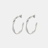 Titanium Steel C-Hoop Earrings - Trendsi - Flyclothing LLC