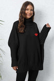 Turtle Neck Long Sleeve Ribbed Sweater - Trendsi - Flyclothing LLC