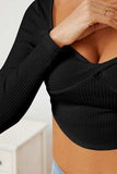 Ribbed Long Sleeve T-Shirt - Trendsi - Flyclothing LLC