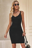 Ribbed Sleeveless V-Neck Dress - Trendsi - Flyclothing LLC
