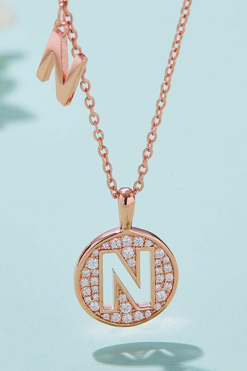 Moissanite K to T Pendant Necklace - Trendsi - Flyclothing LLC